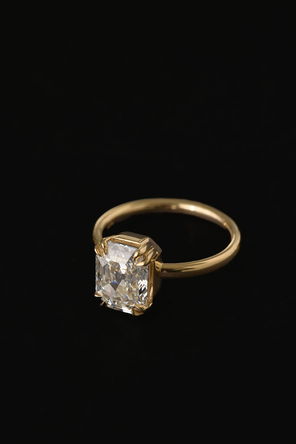 2.92 CT Old Cut Emerald Solitaire Lab Grown Diamond Engagement Ring