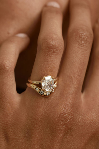 2.92 CT Old Cut Emerald Solitaire Lab Grown Diamond Engagement Ring