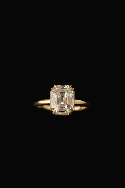 2.92 CT Old Cut Emerald Solitaire Lab Grown Diamond Engagement Ring