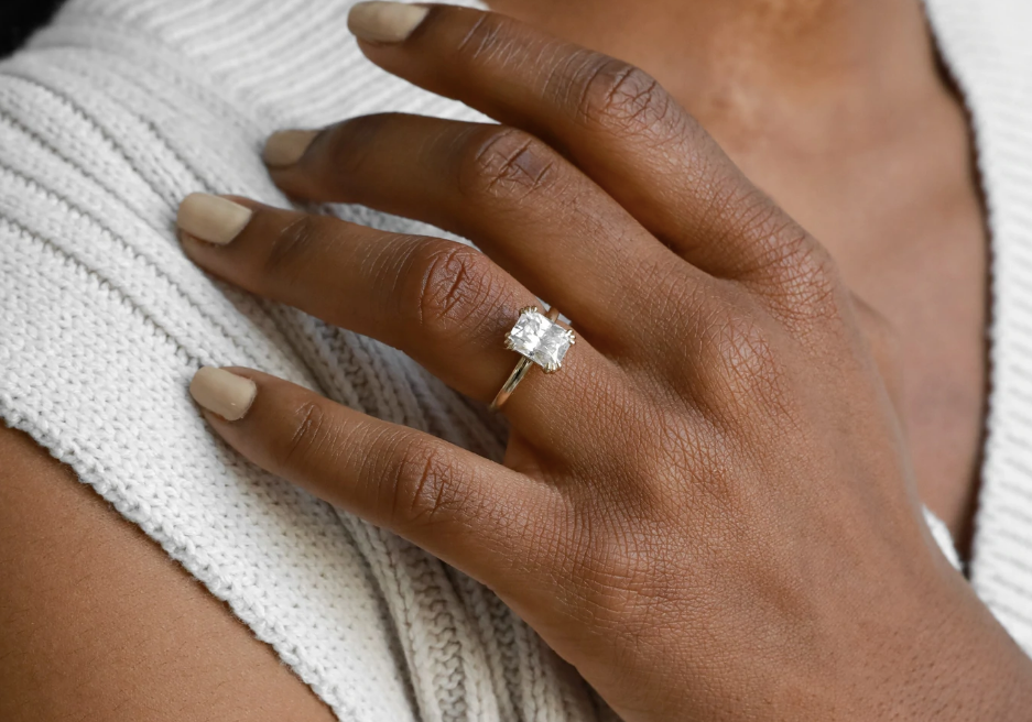 2.10 CT Radiant Solitaire Lab Grown Diamond Engagement Ring