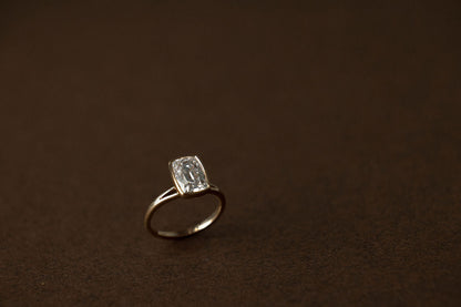 2.60 CT Old Mine Elongated Cushion Split Shank Lab Grown Diamond Engagement Ring
