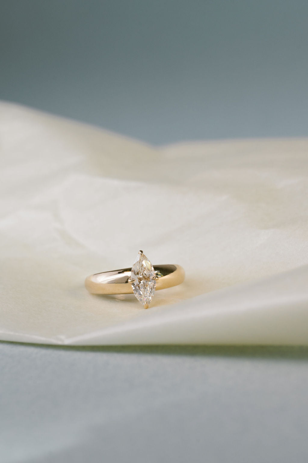 1.04 CT Antique Cut Moval Solitaire Lab Grown Diamond Engagement Ring