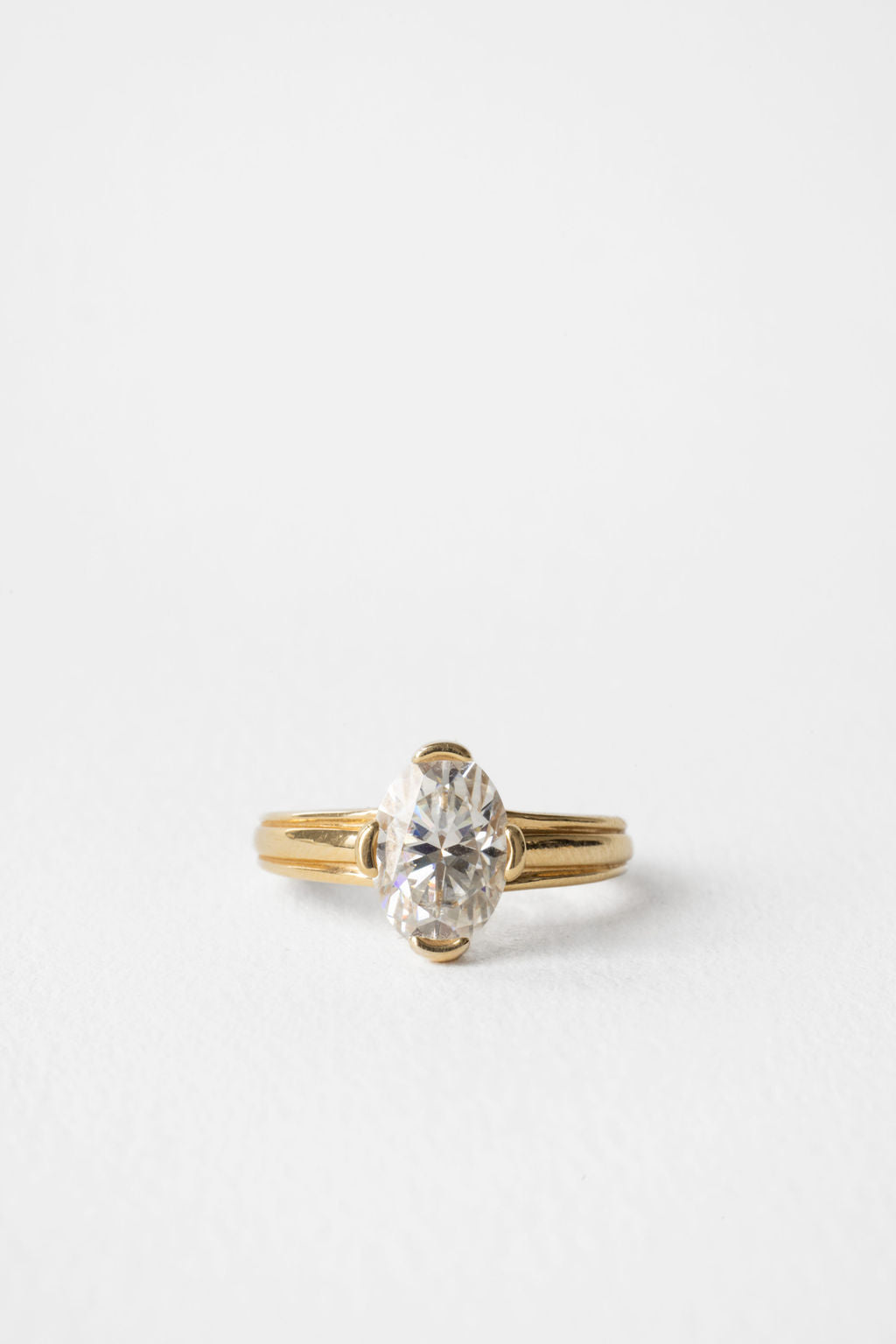 2.10 CT Oval Vintage Solitaire Lab Grown Diamond Engagement Ring