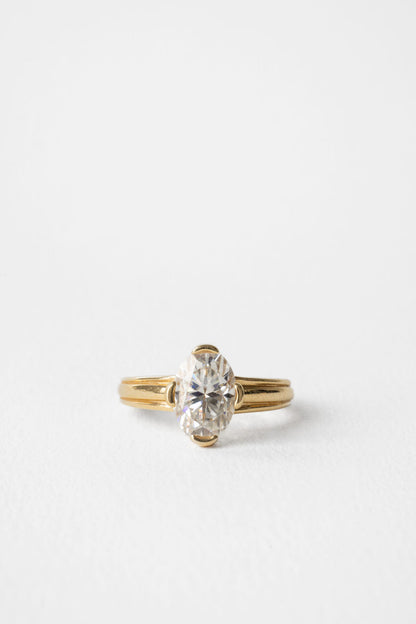 2.10 CT Oval Vintage Solitaire Lab Grown Diamond Engagement Ring