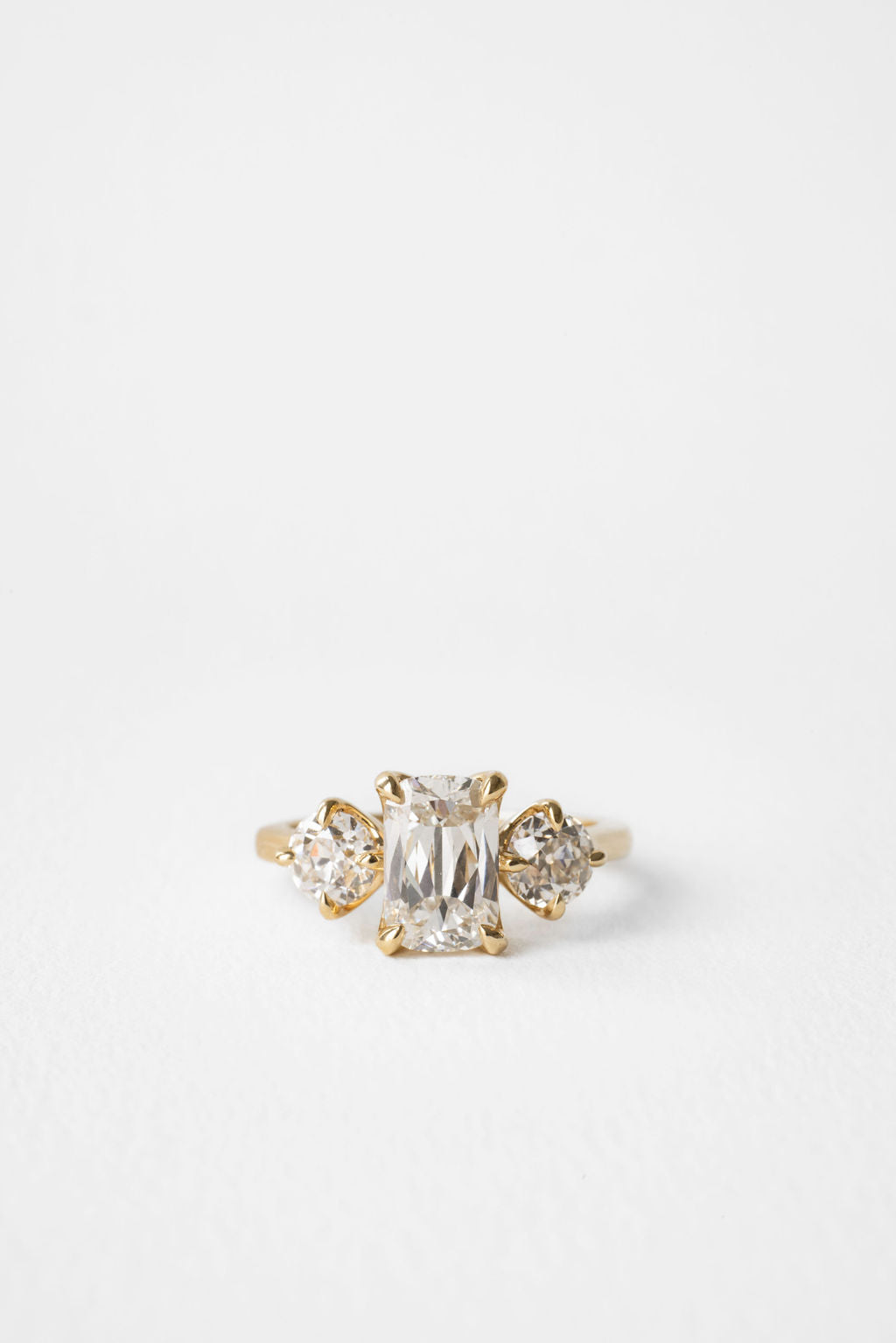 6.00 CT Cushion Three Stone Lab Grown Diamond Engagement Ring