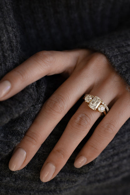 6.00 CT Cushion Three Stone Lab Grown Diamond Engagement Ring
