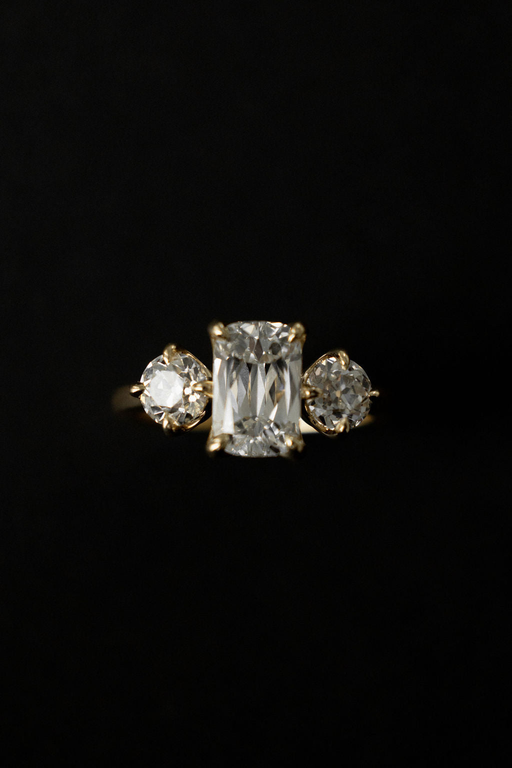 6.00 CT Cushion Three Stone Lab Grown Diamond Engagement Ring
