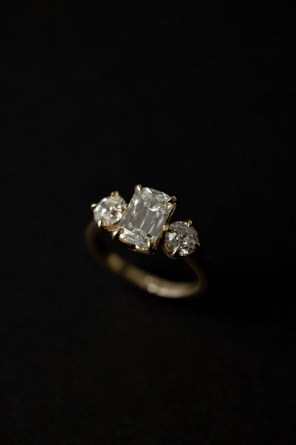 6.00 CT Cushion Three Stone Lab Grown Diamond Engagement Ring