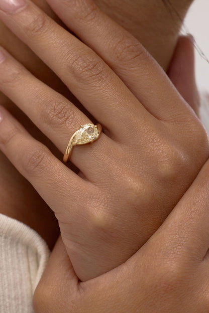 2.00 CT Pear Lab Grown Diamond Engagement Ring