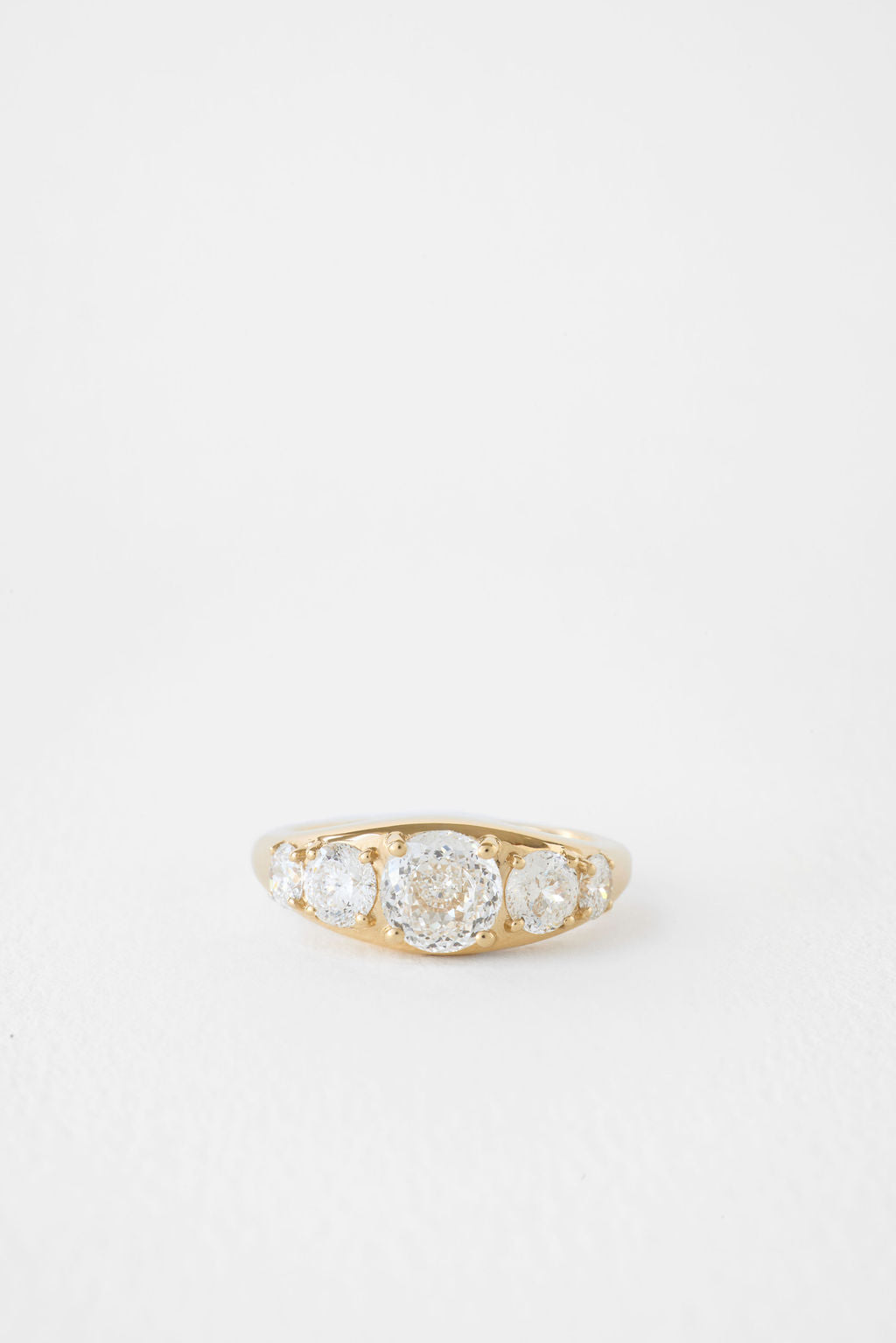 2.20 CT Portuguese Cut Pavé Lab Grown Diamond Engagement Ring