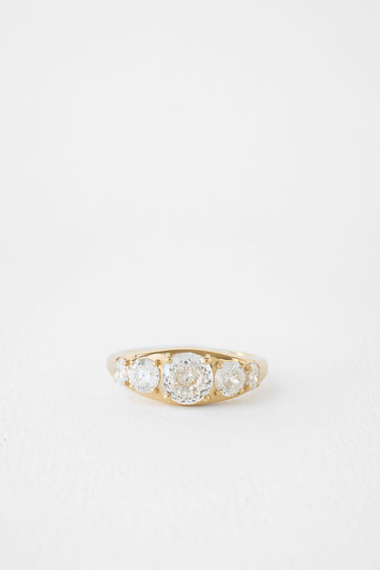 2.20 CT Portuguese Cut Pavé Lab Grown Diamond Engagement Ring