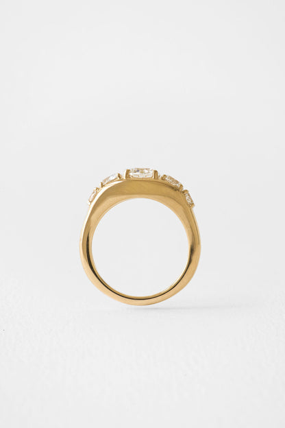 2.20 CT Portuguese Cut Pavé Lab Grown Diamond Engagement Ring
