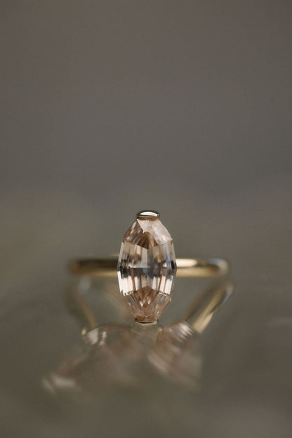 2.75 CT Step Cut Oval Solitaire Lab Grown Diamond Engagement Ring