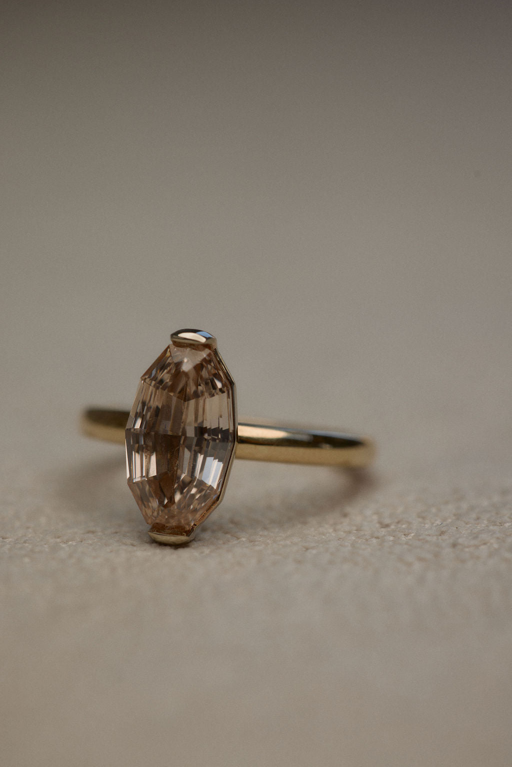 2.75 CT Step Cut Oval Solitaire Lab Grown Diamond Engagement Ring