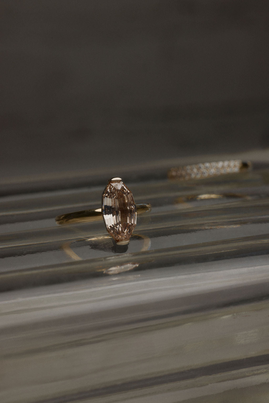 2.75 CT Step Cut Oval Solitaire Lab Grown Diamond Engagement Ring