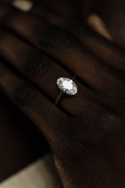 1.94 CT Oval Halo Lab Grown Diamond Engagement Ring