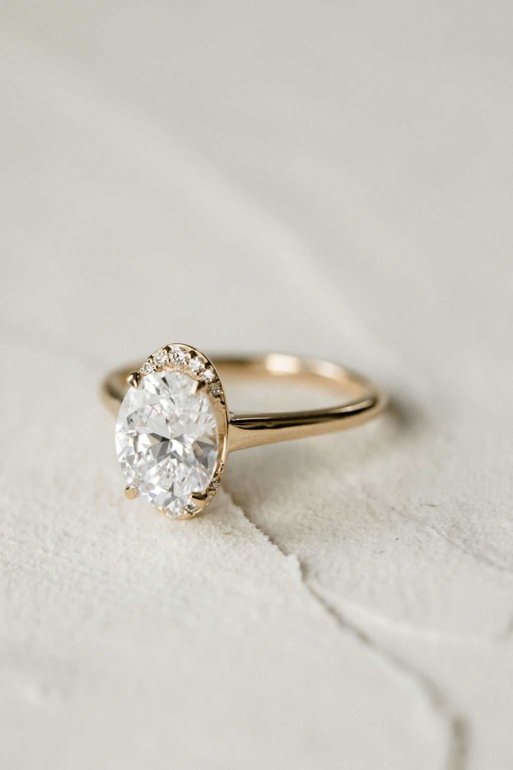 1.94 CT Oval Halo Lab Grown Diamond Engagement Ring