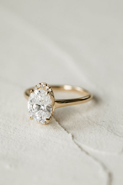 1.94 CT Oval Halo Lab Grown Diamond Engagement Ring