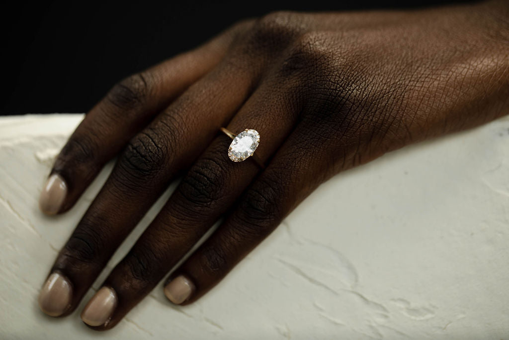 1.94 CT Oval Halo Lab Grown Diamond Engagement Ring
