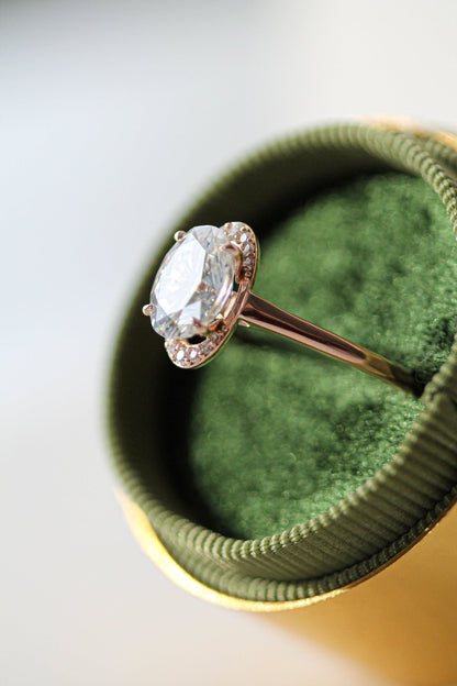 1.94 CT Oval Halo Lab Grown Diamond Engagement Ring