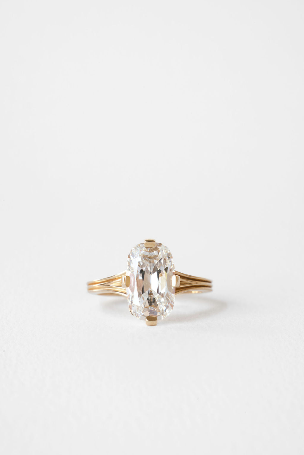 3.35 CT Antique Elongated Cushion Solitaire Lab Grown Diamond Engagement Ring