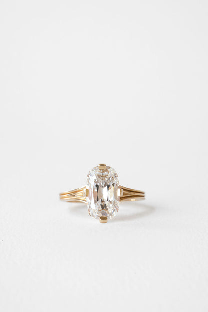 3.35 CT Antique Elongated Cushion Solitaire Lab Grown Diamond Engagement Ring