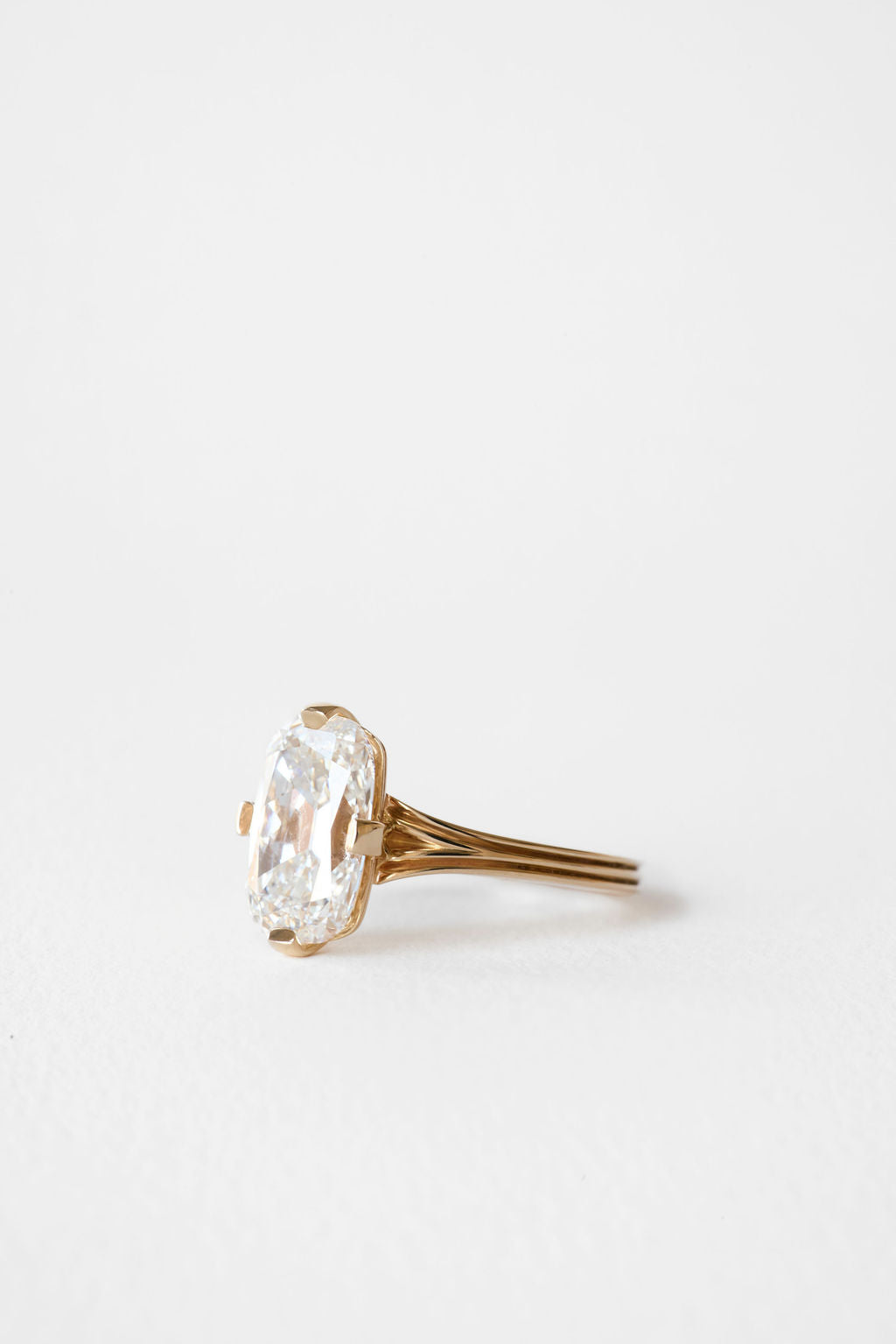 3.35 CT Antique Elongated Cushion Solitaire Lab Grown Diamond Engagement Ring