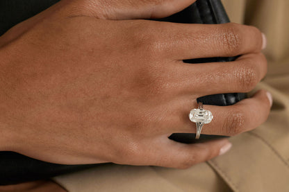3.35 CT Antique Elongated Cushion Solitaire Lab Grown Diamond Engagement Ring