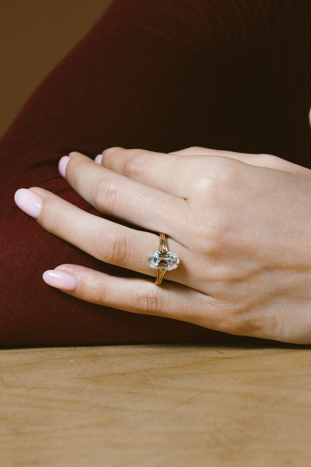3.35 CT Antique Elongated Cushion Solitaire Lab Grown Diamond Engagement Ring