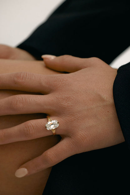 3.35 CT Antique Elongated Cushion Solitaire Lab Grown Diamond Engagement Ring