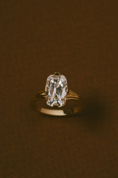 3.35 CT Antique Elongated Cushion Solitaire Lab Grown Diamond Engagement Ring