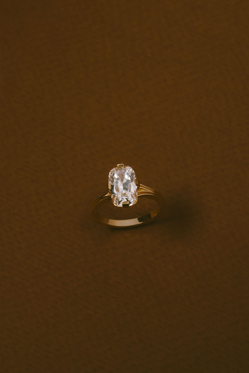 3.35 CT Antique Elongated Cushion Solitaire Lab Grown Diamond Engagement Ring