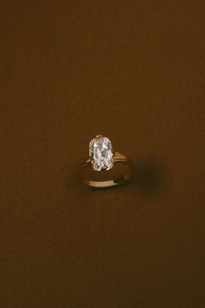 3.35 CT Antique Elongated Cushion Solitaire Lab Grown Diamond Engagement Ring