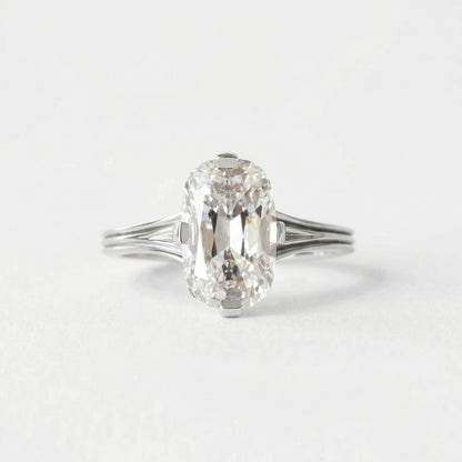 3.35 CT Antique Elongated Cushion Solitaire Lab Grown Diamond Engagement Ring