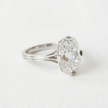 3.35 CT Antique Elongated Cushion Solitaire Lab Grown Diamond Engagement Ring