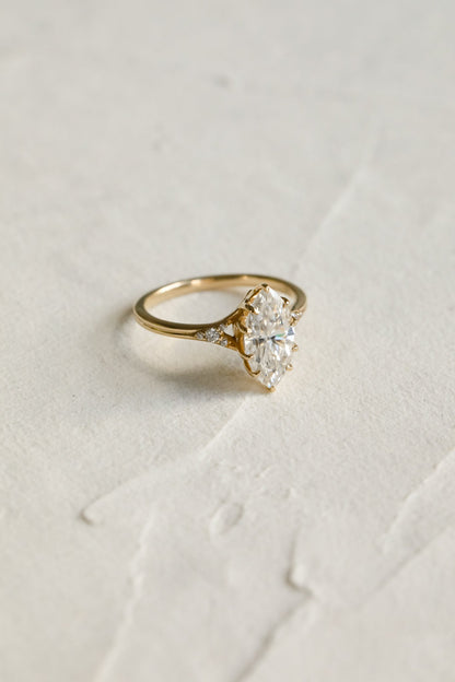 1.60 CT Marquise Cluster Lab Grown Diamond Engagement Ring