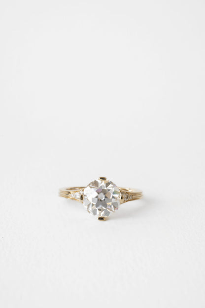 2.62 CT Euro Cut Cluster Lab Grown Diamond Engagement Ring