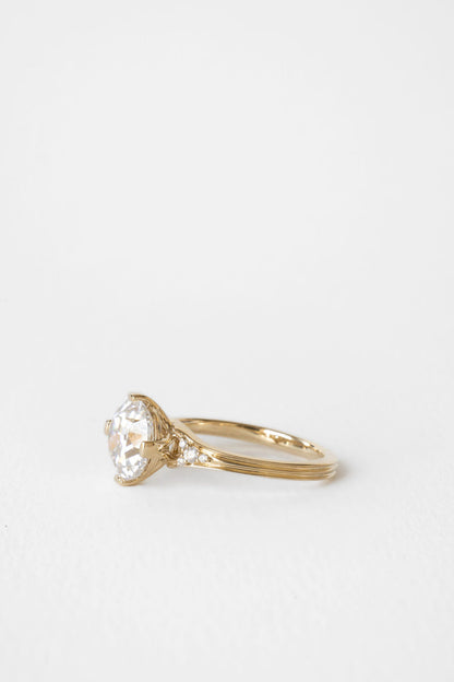 2.62 CT Euro Cut Cluster Lab Grown Diamond Engagement Ring