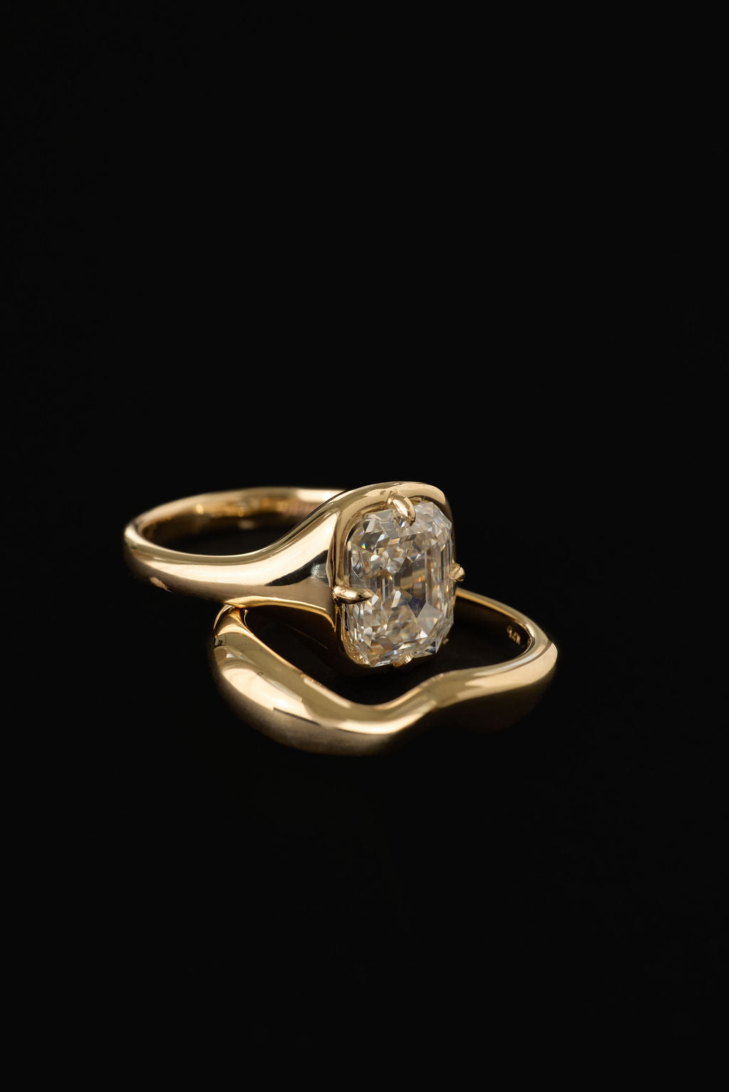 3.00 CT Old Cut Emerald Bezel Lab Grown Diamond Engagement Ring
