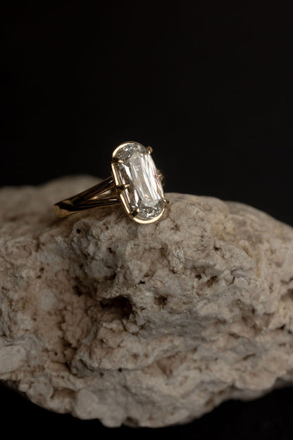 3.70 CT Elongated Cushion Split Shank Lab Grown Diamond Engagement Ring