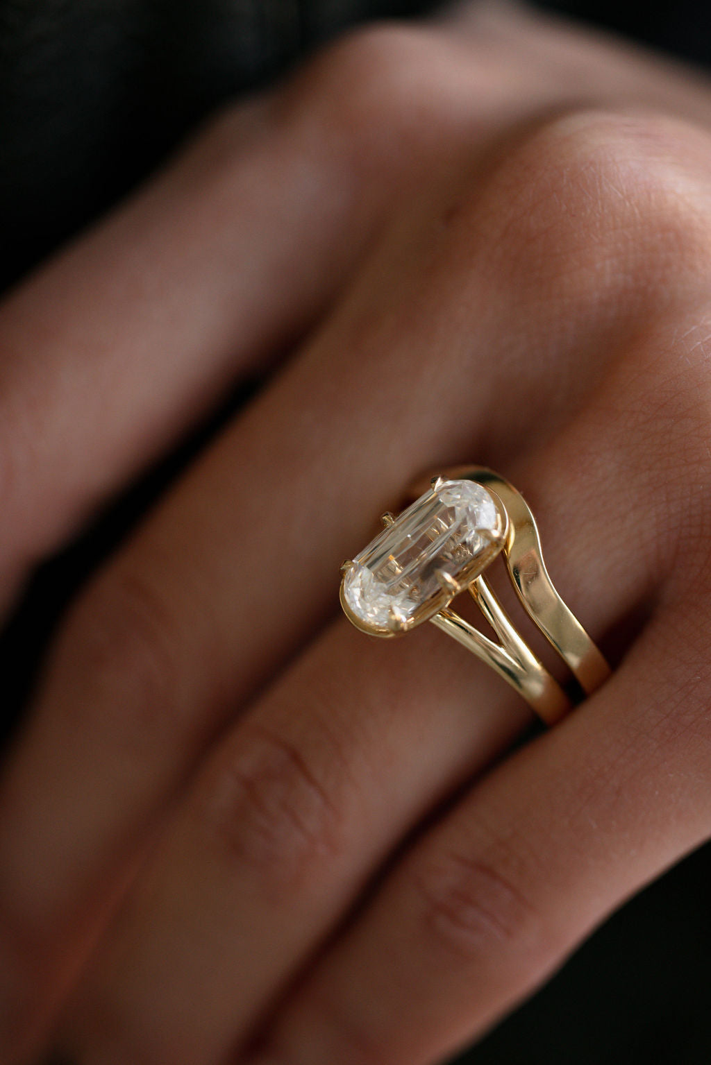3.70 CT Elongated Cushion Split Shank Lab Grown Diamond Engagement Ring
