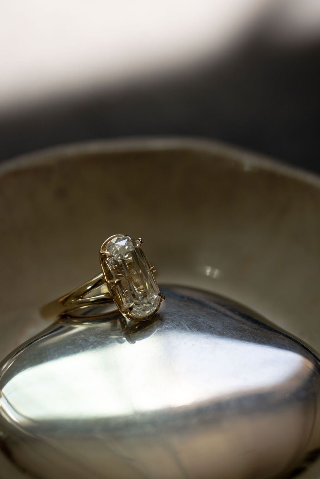 3.70 CT Elongated Cushion Split Shank Lab Grown Diamond Engagement Ring