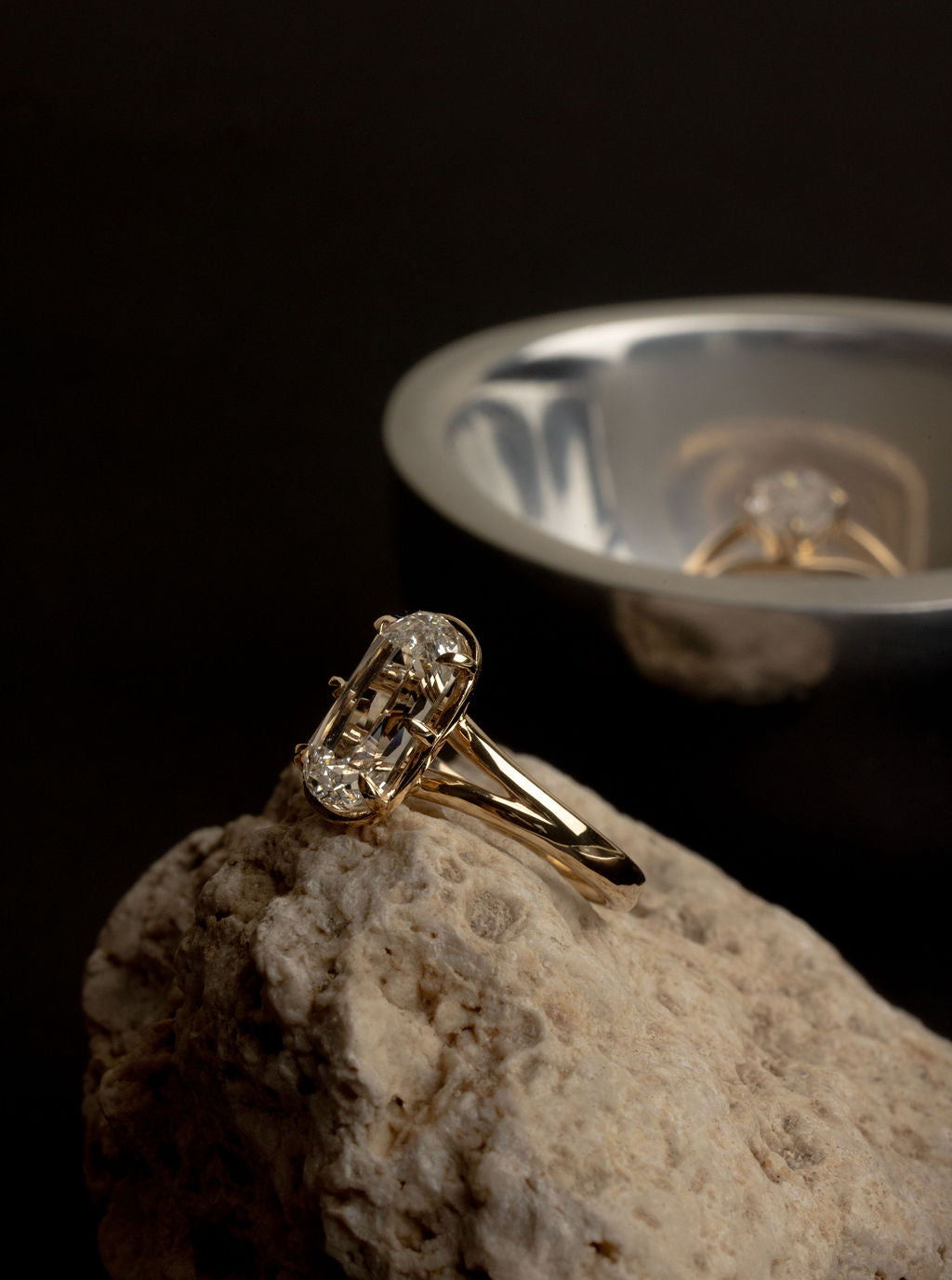 3.70 CT Elongated Cushion Split Shank Lab Grown Diamond Engagement Ring