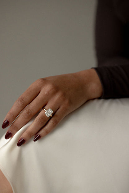 4.75 CT Elongated Cushion Solitaire Lab Grown Diamond Engagement Ring