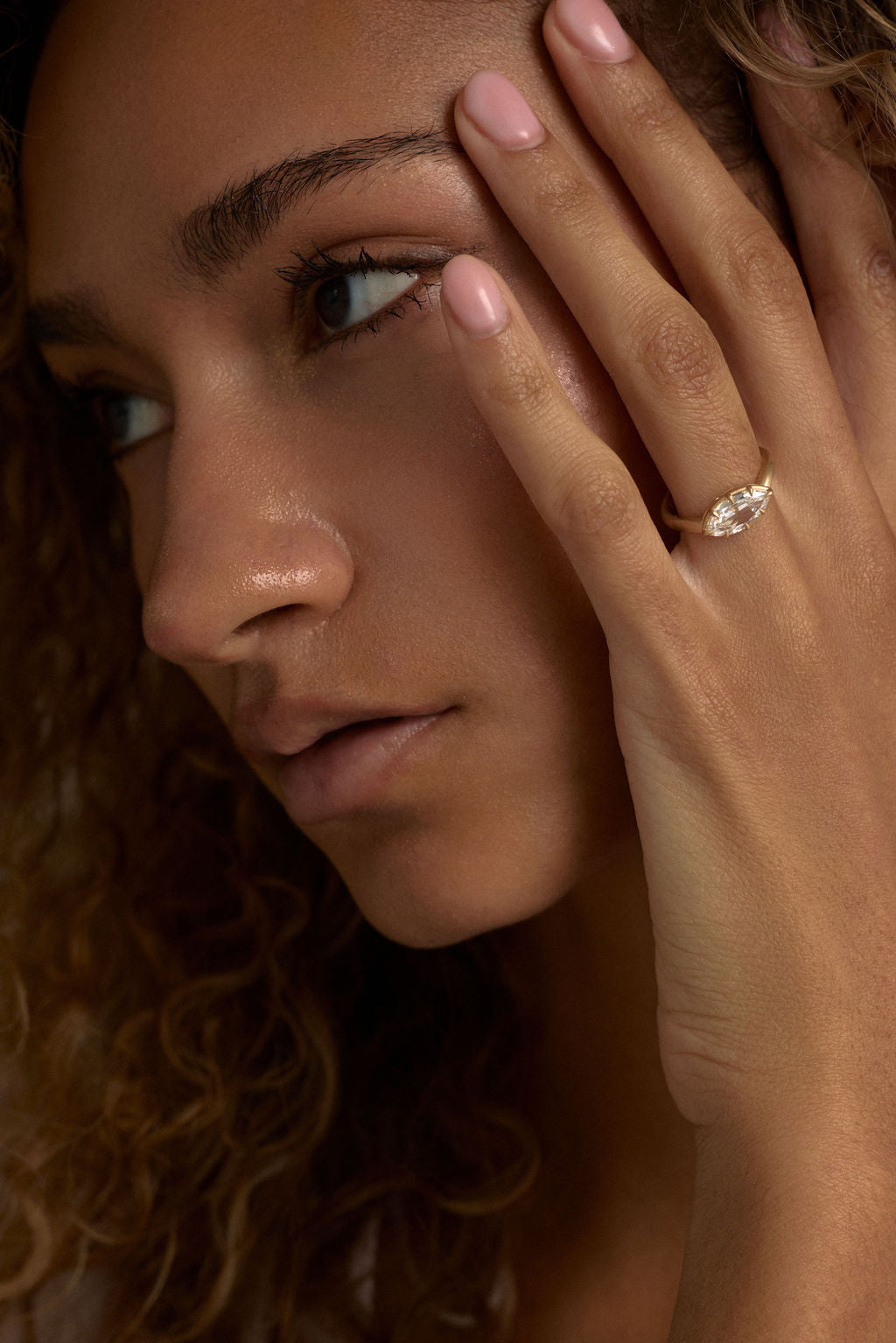 1.35 CT Rose Cut Marquise Bezel Lab Grown Diamond Engagement Ring