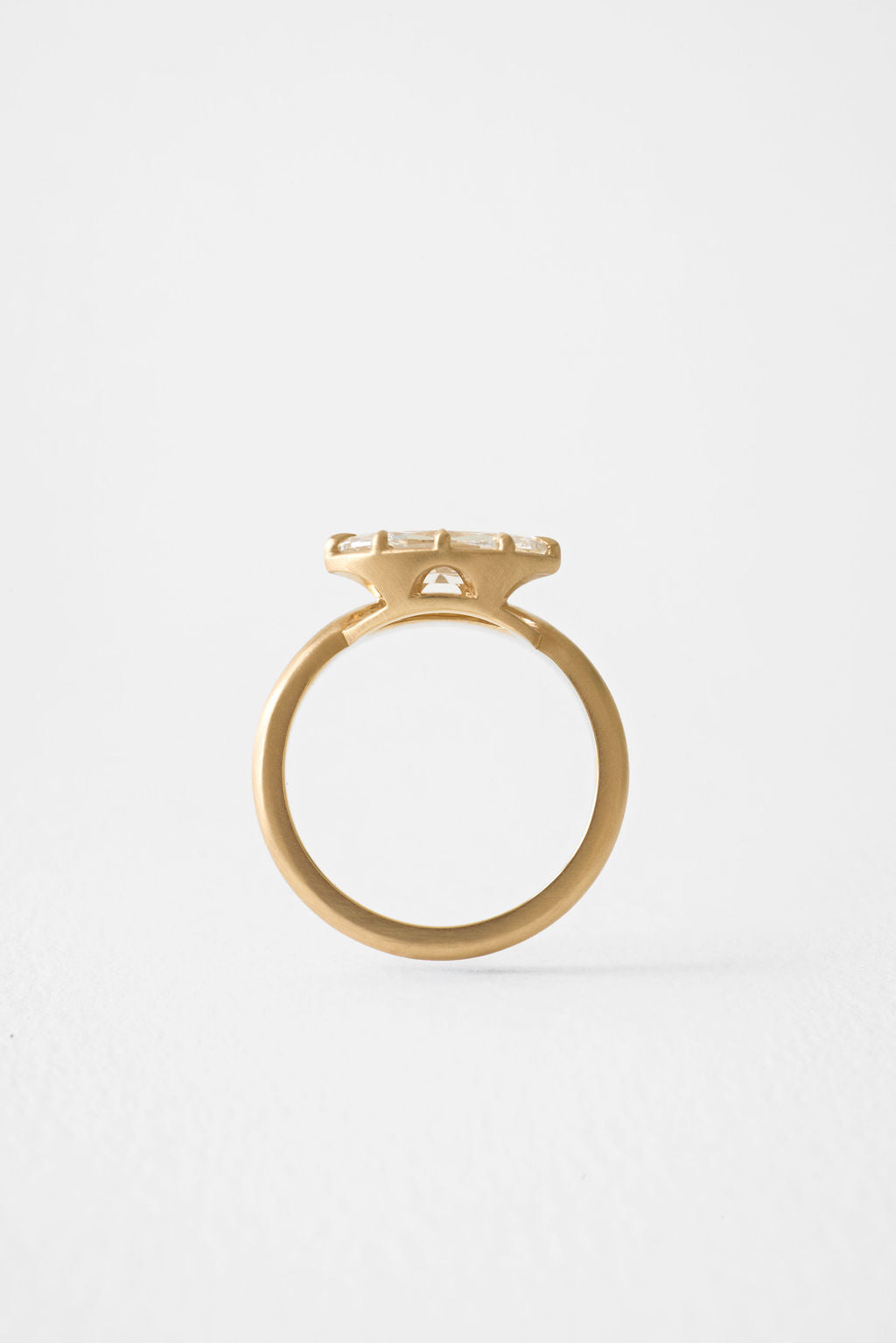 1.35 CT Rose Cut Marquise Bezel Lab Grown Diamond Engagement Ring