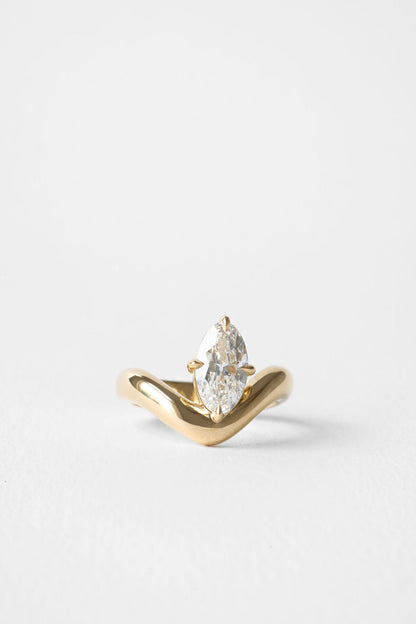 1.75 CT Marquise Swirl Solitaire Lab Grown Diamond Engagement Ring