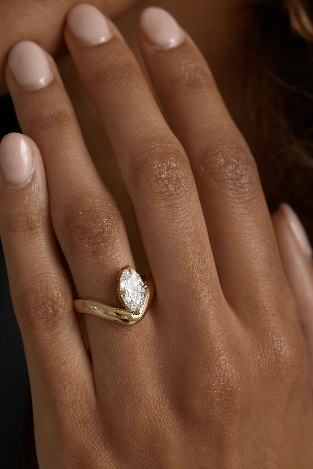 1.75 CT Marquise Swirl Solitaire Lab Grown Diamond Engagement Ring