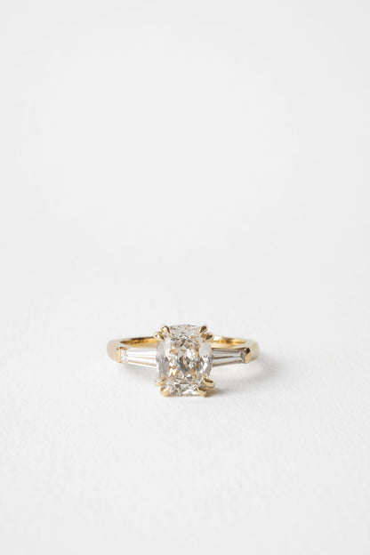 2.65 CT Elongated Cushion Three Stone Lab Grown Diamond Engagement Ring