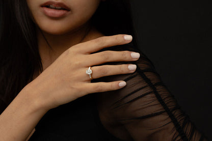 2.65 CT Elongated Cushion Three Stone Lab Grown Diamond Engagement Ring